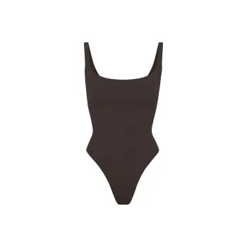 SKIMS FITS EVERYBODY SQUARE NECK BODYSUIT Bodysuits Women's ESPRESSO/Espresso Color