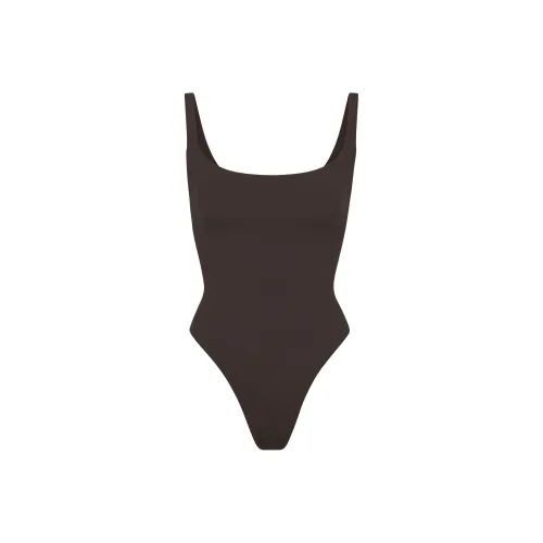 SKIMS FITS EVERYBODY SQUARE NECK BODYSUIT Bodysuits Women's ESPRESSO/Espresso Color