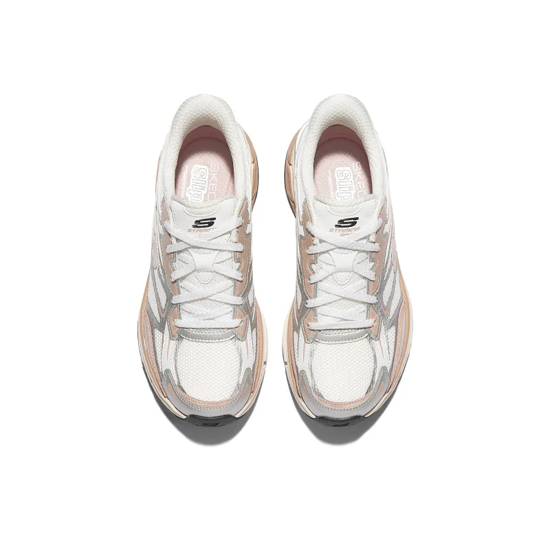 Skechers Low Top Chunky Sneakers Women's White Gold-4