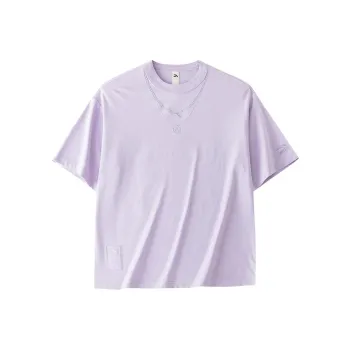 Anta Life Collection Sports Life Collection Drop Shoulder Sleeve T Shirt Women's Feather Purple