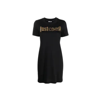 Just Cavalli Animal print Logo T shirt Dress