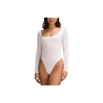 Lululemon Wundermost Ultra Soft Nulu Square Neck Long Sleeve Bodysuit Bodysuits Women's