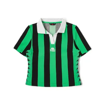 Kappa Polo Shirts Women's Irish Green Stripes Pattern 3052Y