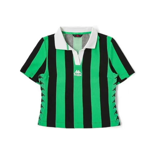 Kappa Polo Shirts Women's Irish Green Stripes Pattern 3052Y