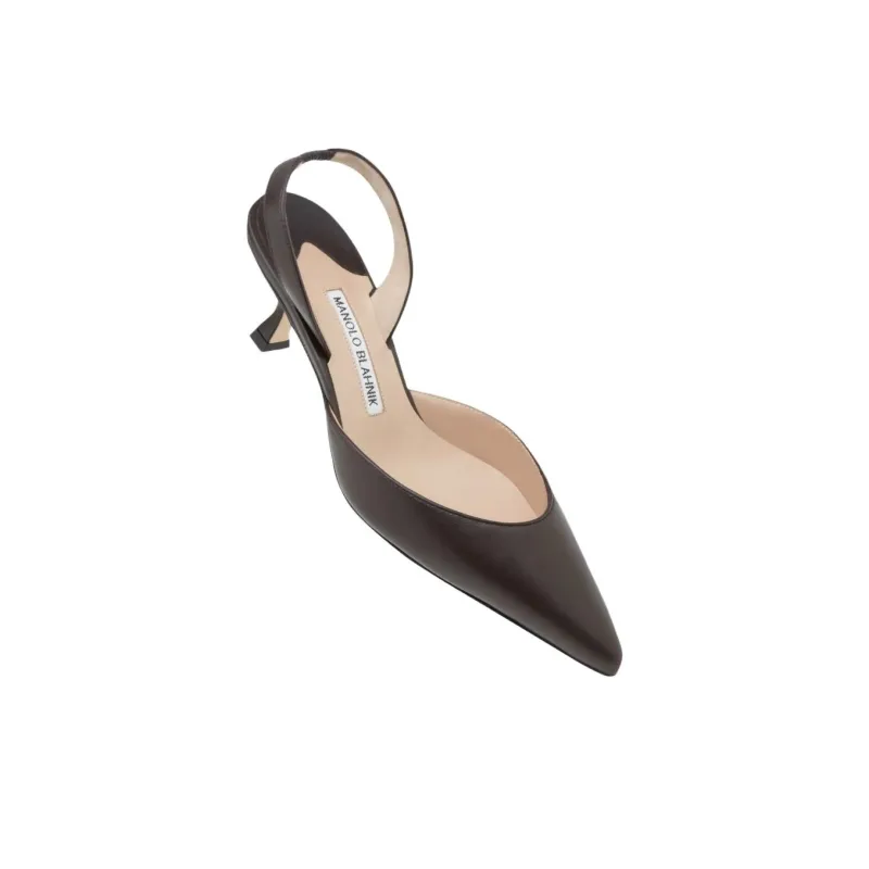 MANOLO BLAHNIK Carolyne Slim Heel High Heels 5cm Women's Brown-3