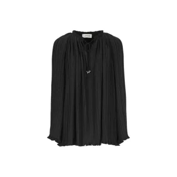 Lanvin Pleated Effect Lace-Up Blouse