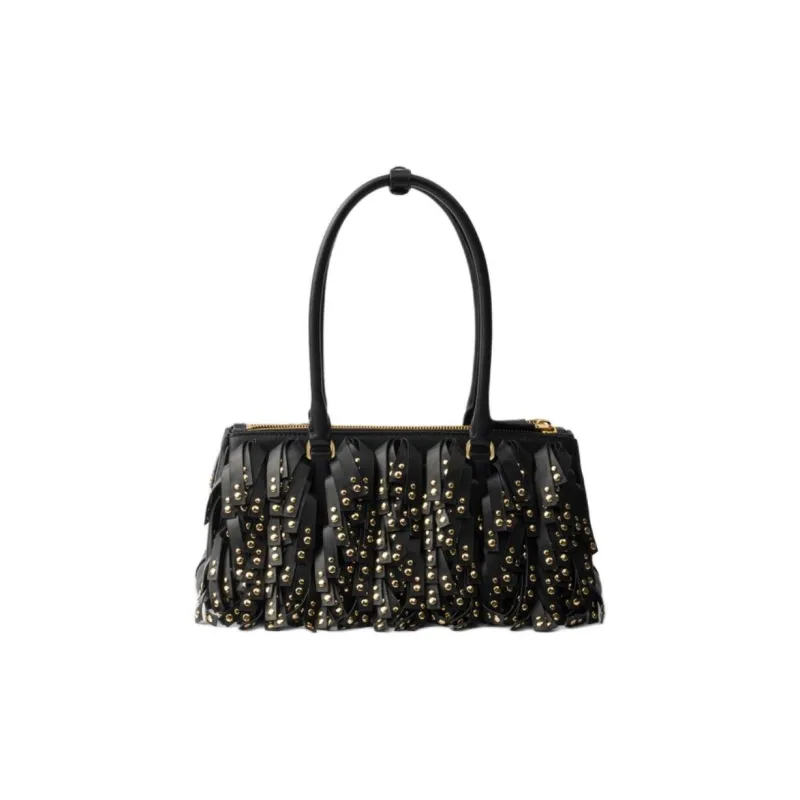 PRADA Galleria Killer Bag Cow Leather Shoulder Bag, Handbag Medium Size Women's Black-2