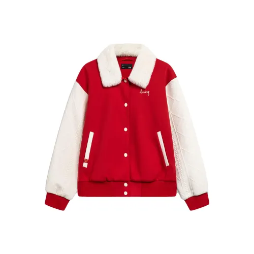 LiNing Sports Life Collection Jacket Women's Samba Red Ecru