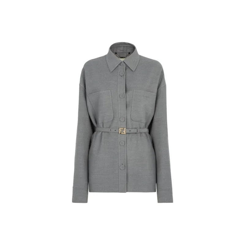 FENDI Jackets Coats Women's Gray-0