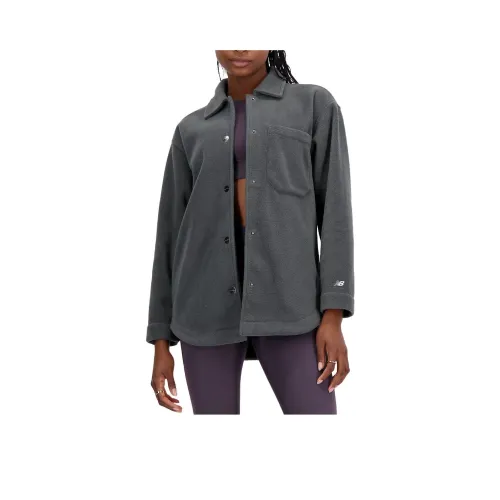 New Balance Nb Athletics Polarfleece Shacket Jackets & Coats Women's Charcoal Gray