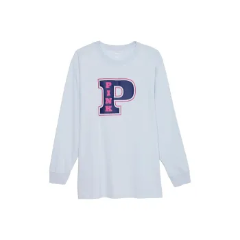 Victoria's Secret Drop Shoulder Sleeve T-Shirt Women's Hydrangea Blue