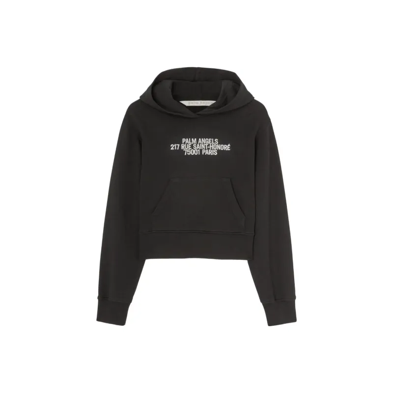 PALM ANGELS Logo Detailed Hoodie-0