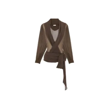 SAINT LAURENT Hooded Wrap Blouse