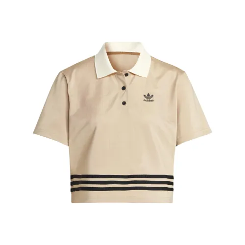 adidas originals Women's Adicolor 70s Polo Shirt 'Brown Desert'