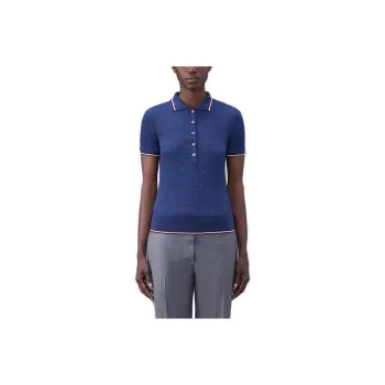 THOM BROWNE THOM BROWNE FW23 Early Autumn Collection Polo Shirts Women's Dark Blue