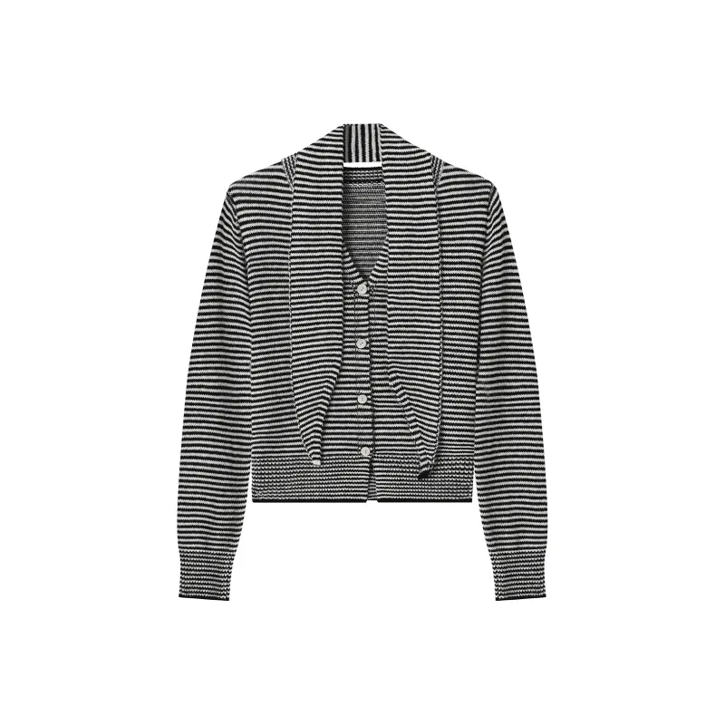 THE SEA LIFE Knitwear Women's Black White Stripes-0