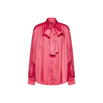 BALMAIN Monogram-Jacquard Button-Up Shirt