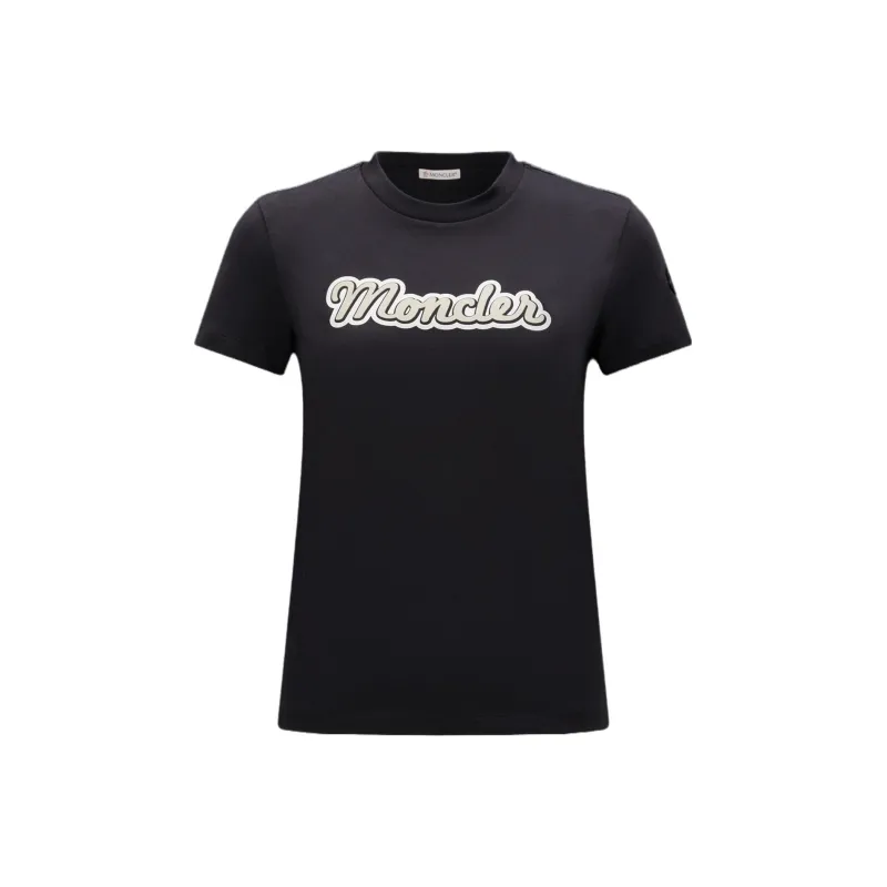 Moncler Logo flocked T shirt-0