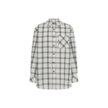 MEIYANG Shirt Women's Black White Plaid