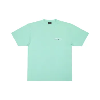 Balenciaga T-Shirt Loose Fit Style Women's Mint Green