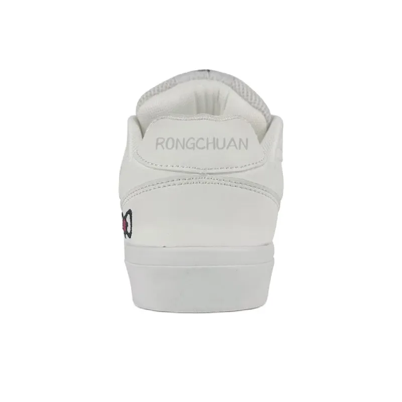 Rongchuan Slip Resistant, Abrasion Resistant, Lightweight, Height Increasing Low Top Skateboard Shoes Unisex All White-4