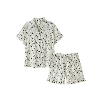 Sha Qian Pajama Set Women's Ivory White