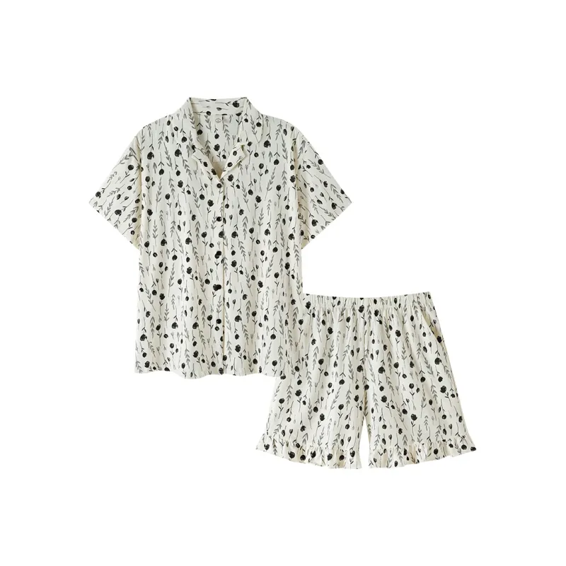 Sha Qian Pajama Set Women's Ivory White-0