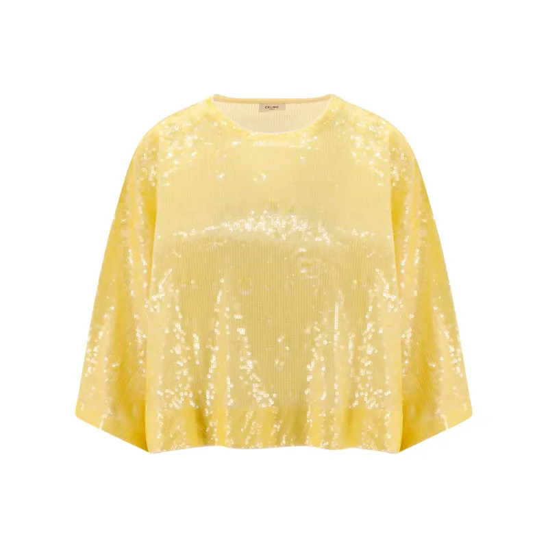 CELINE T Shirts Women's Yellow-0