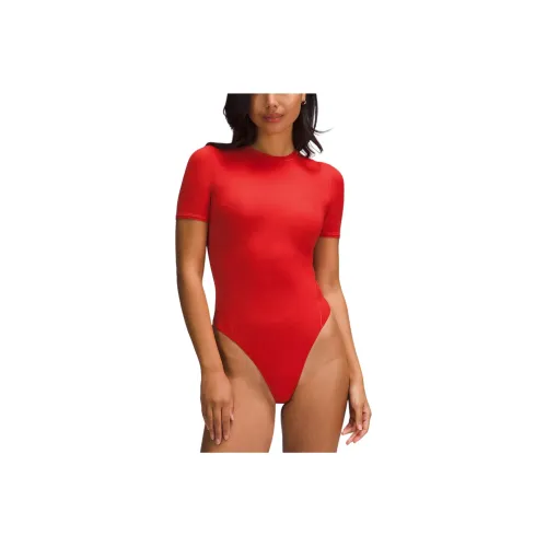 Lululemon Wundermost Ultra Soft Nulu Short Sleeve Crew Thong Bodysuit Jumpsuit Women's