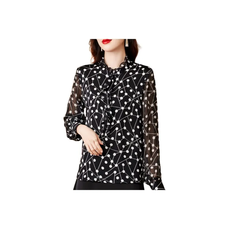 Yi Mengyuan Silk Shirt Women's Polka Dot-0