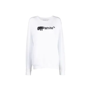 OFF WHITE Spray Helv Reg Crewneck White/Black
