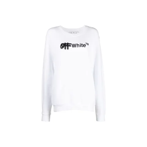 OFF WHITE Spray Helv Reg Crewneck White/Black