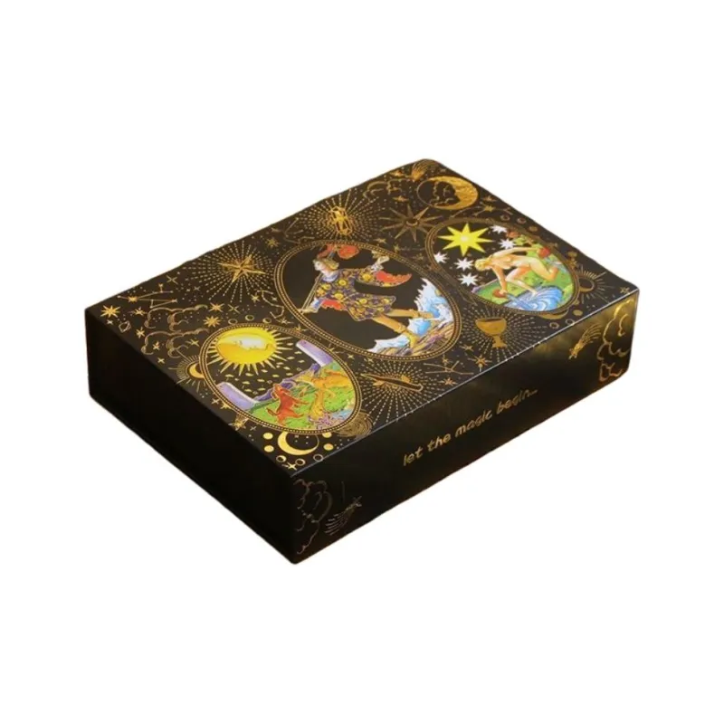 ZOCO Black Gold Sun Tarot Card Box Included Waterproof And Durable PET Material Board Games-45