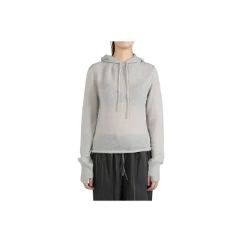 AMOMENTO Drawstring Hood Knit Hoodie