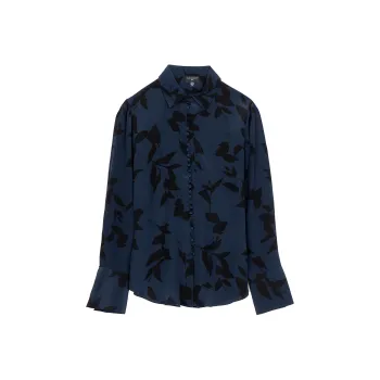 CLUB MONACO Shirt Women's Dark Blue Print