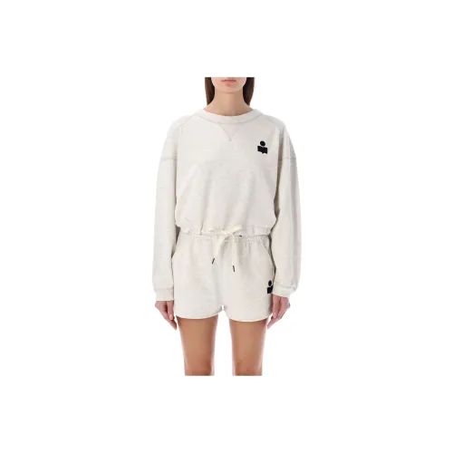 ISABEL MARANT ETOILE Logo Printed Crewneck T Shirt Margo Drawstring Cropped Sweatshirt