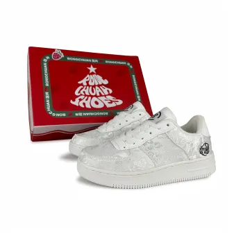 Rongchuan Slip Resistant, Abrasion Resistant, Lightweight, Height Increasing Low Top Skateboard Shoes Unisex White