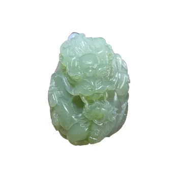 BUDOUXIAOAI Hetian Jade Handheld Piece Green Jadeite Men's