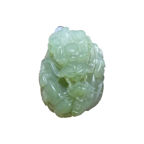 BUDOUXIAOAI Hetian Jade Handheld Piece Green Jadeite Men's
