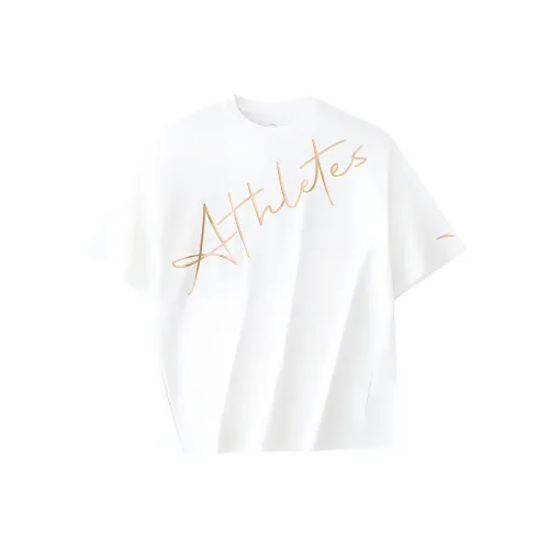 Anta Variety Training Collection Drop Shoulder Sleeve T Shirt Women's Papyrus White