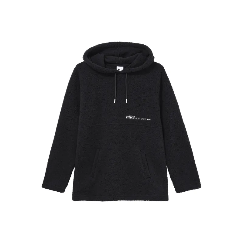 Nike Therma-FIT Women'ss Logo Letter Print Hooded Pullover Sweatshirt Black-1
