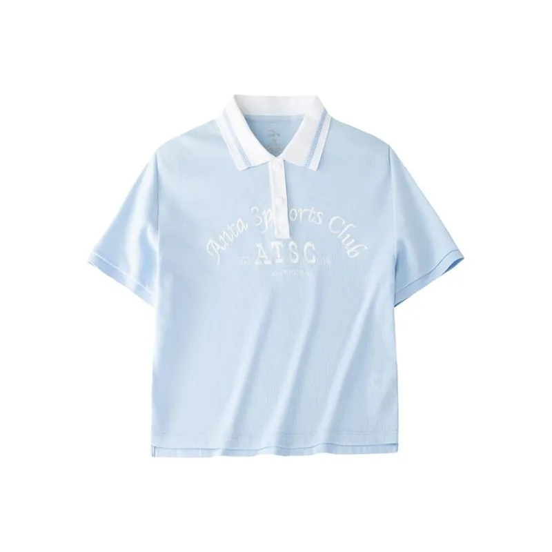 Anta Life Collection Polo Shirt Women's Aqua Sky Blue-0