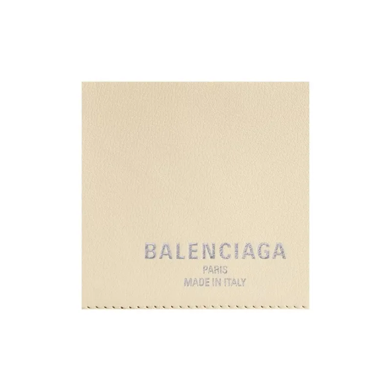 Balenciaga Cash Calfskin Card Holder Women's Beige-3