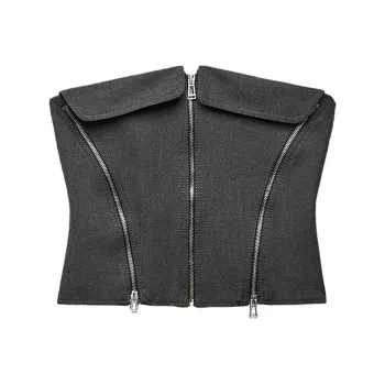 ZARA Strapless Top Women's Gray