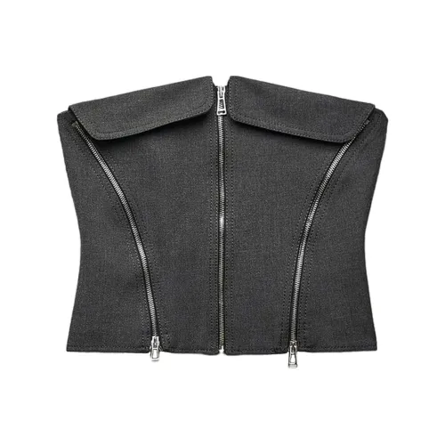 ZARA Strapless Top Women's Gray