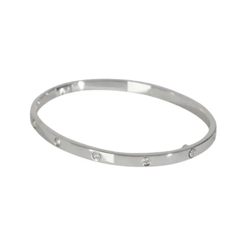Cartier 18K White Gold Love Diamond Bangle