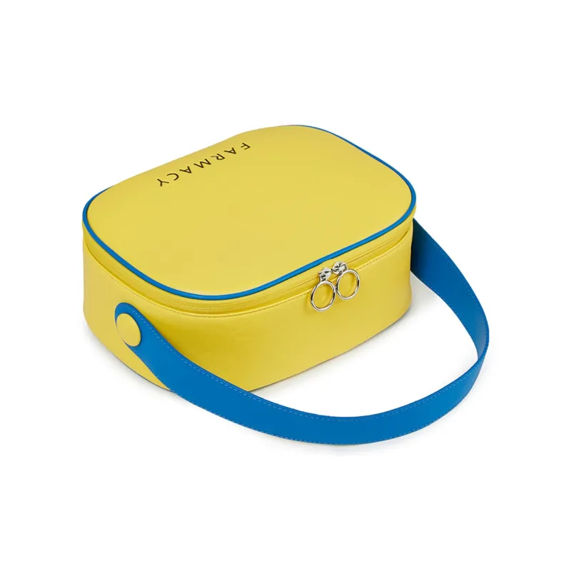 Farmacy PU Clutch Handbag Storage Bag Makeup Bag Regular Women's Yellow/Pink-4
