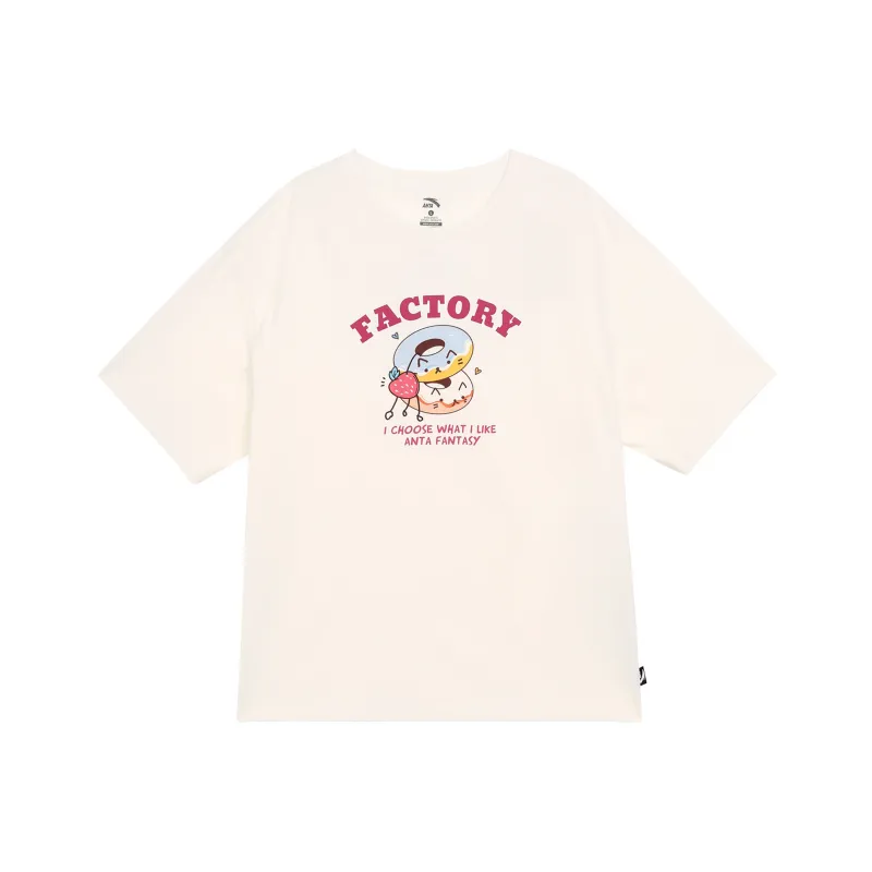 Anta Sports Life Collection Regular T Shirt Women's Ivory White-0