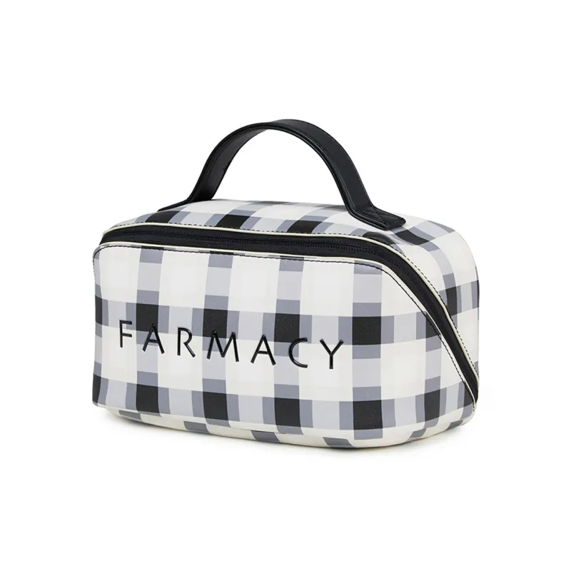 Farmacy PU Makeup Bag Large Size Women's Pink/Black/White-7
