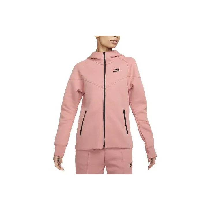 Nike Sportswear Women's Tech Fleece Windrunner Full Zip Hoodie Red Stardust/Black-0